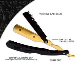 Customized Disposable Stainless Steel Straight <b>Razors</b> Gold Plated Beauty Salon Shaving Tools for Hair Face Body Shaving - Product Image 4