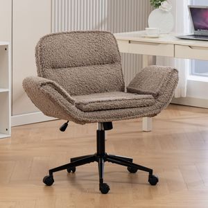 Sedia da Ufficio Ergonomica Girevole Criss Cross con Braccioli Regolabili a 5 Livelli e Ruote, Schienale Rinforzato per Casa e Ufficio - Product Image 1