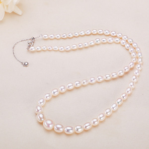 Collar de Perlas de Agua Dulce de Alta Gama del Lago Zhuji Shanxia, Joyería de Perlas con Forma de Patata Pequeña, Venta al por Mayor - Product Image 1