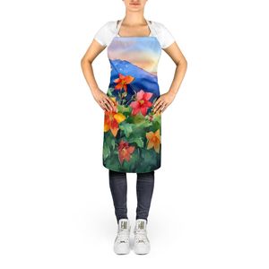 Colorado Rocky Mountain Columbine acuarela grande Multicolor delantal Unisex cocina hornear manualidades para adultos hombres mujeres - Product Image 2
