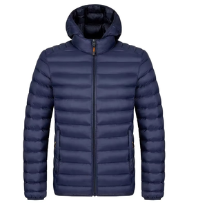 Custom Logo Quality Outdoor Warm Zipper Pocket Hooded Puffer Coat Winter Puffer <b>Jackets</b> Customized Logo <b>Men</b> Puffer <b>Jackets</b> - Product Image 1