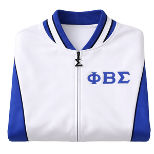 Chaqueta de Calentamiento de Forro Polar Blanco Phi Beta Sigma, Ropa de Fraternidad Griega con Ajuste Atlético, Comodidad y Estilo Deportivo - Product Image 6