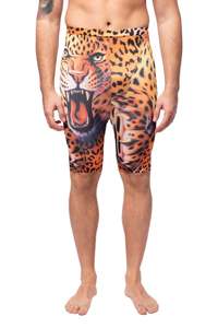 Shorts de sport pour homme, imprimé géométrique noir, séchage rapide, taille élastique, longueur mi-cuisse, design à empiècements en spandex et polyester - Product Image 5
