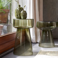 Table basse moderne de luxe légère en verre trempé YISHU pour salon, design mobile, idéale pour les petits appartements