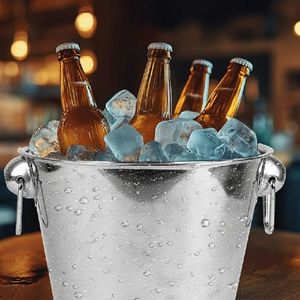 Luxury celebration decor wine cooling container chic entertaining piece upscale <b>serving</b> bucket metallic party decor wine - Product Image 3