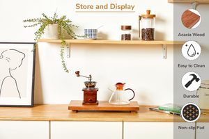 Acacia Wood Riser Pedestal Stand – Farmhouse Wood Display Riser for Kitchen and Bathroom Décor Plant Stand, Jewelry Holder, - Product Image 3