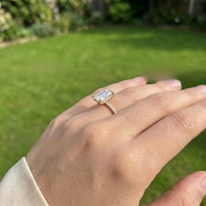925 Sterling Silver Moissanite Ring Brilliant Round Stone Elegant Statement Fashion Jewelry <b>Wedding</b> Gift - Product Image 4