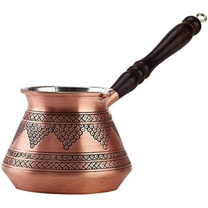 Handcrafted Hammered Copper Turkish Coffee Pot Traditional Cezve Ibrik With Wooden Handle Stovetop Arabic Coffee <b>Maker</b> & Greek - Product Image 5