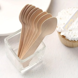 Cuchara Ecológica para Catering, Repostería y Buffet, Cuchara de Madera de Abedul de 155 mm para Mostrador de Postres y Uso en Buffet - Product Image 1