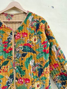เสื้อคลุมกิโมโนผ้ากำมะหยี่ซูซานีทำมือจากผ้าฝ้าย 100% |   ฤดูใบไม้ร่วง/ฤดูหนาว ระบายอากาศได้ดี เป็นมิตรกับสิ่งแวดล้อม ป้องกันริ้วรอย แห้งเร็ว คอทรงโอแบบเย็บติดกัน - Product Image 4