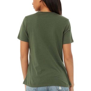 T-shirt décontracté uni pour femme en coton à col rond et manches courtes – Vente en gros de vêtements de mode – Fournisseur de T-shirts en gros - Product Image 3