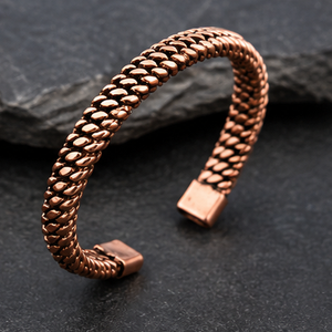 Brazalete Abierto de Metal Trenzado de Calibre Grueso Auténtico, Hecho a Mano, Diseño Exquisito, Regalo Promocional Novedoso - Product Image 3