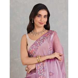 Designer Party Wear Saree avec des paillettes brodées pour s'habiller - Product Image 6