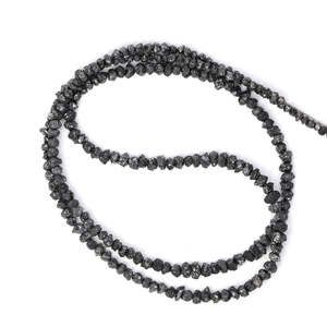 Natural Black Diamond Hand Faceted Chips <b>Beads</b> Strand 3mm 16 Inches Rough Nugget <b>Loose</b> <b>Beads</b> for Fine Jewelry Making - Product Image 4