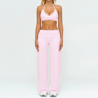 Ensemble de survêtement 3 pièces imprimé pour femme, respirant et écologique, avec débardeur de sport à manches longues et pantalon de jogging pour le yoga et les activités sportives