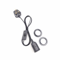 Prise UK E27, douille à vis pour ampoule LED, cordon d'extension de 1,8 m avec interrupteur marche/arrêt 303, câble, prise secteur, support d'ampoule