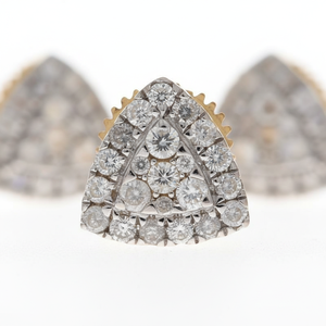 Boucles d'oreilles clous en or jaune 10 carats avec diamants naturels ronds de 0,32 ct, bijoux fins pour femmes - Product Image 3