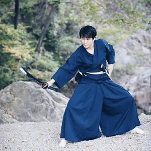 Uniforme de Kendo Azul Unisex, Corte Holgado, Ropa de Artes Marciales, Teñido Liso, 100% Algodón, Ligero, Talla Adulto - Product Image 1