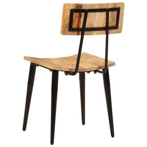 Juego de 2 Sillas de Comedor de Madera Natural y Color Negro - Product Image 4