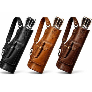 Sacoche de tir à l'arc en cuir pour homme, faite à la main, avec coutures robustes, sangle réglable, légère, équipement d'entraînement en plein air - Product Image 1