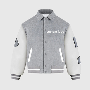 แจ็คเก็ตวาร์ซิตี้หนังผสมขนสัตว์แท้ 100% แบบหนาพิเศษสำหรับผู้ชาย มีฮู้ด ดีไซน์สั่งทำพิเศษ สองชั้น 560 กรัม แบบพัฟเฟอร์ สำหรับฤดูหนาว - Product Image 1