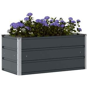 Maceta de Acero Galvanizado Color Antracita de 39.37 x 19.69 x 17.72 Pulgadas para Flores y Plantas - Product Image 3