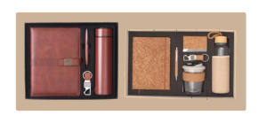 Set de Regalo Corporativo 4 en 1 de Cuero PU (Agenda y Botella de Agua) - Personalizado con Color y Grabado en Relieve - Product Image 5