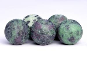 Perles de pierres précieuses en zoisite rubis naturelles, vert mat, noir, rondes, en vrac, pour la fabrication de bijoux, bracelet, bricolage - Product Image 6