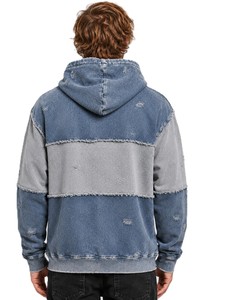 Sudadera con Capucha Extra Grande para Hombre, de Felpa, Lisa, con Parches, 100% Algodón, Informal, con Bolsillo, Estilo Primavera - Product Image 6