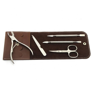 Wholesale 8-Piece German Stainless Steel Manicure Pedicure <b>Kit</b> <b>Nail</b> File Scissor Pusher Beauty Set PU Zipper Case Box Packaging - Product Image 2