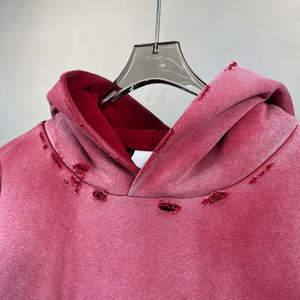 Sudadera con Capucha Personalizada de 350 g/m², Estilo Vintage, para Ropa Urbana, de Algodón Grueso, Forro Polar, para Invierno, Lavada con Ácido, con Efecto Desgastado - Product Image 2