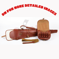 Étui de transport pour fusil en cuir véritable vintage avec doublure en fourrure, équipement de chasse, fournisseur OEM