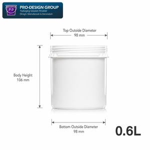 Seau à peinture en plastique à large ouverture de 0,6 L avec bouchon à vis, petit seau en plastique pour l'emballage et le stockage d'échantillons de peinture - Product Image 2
