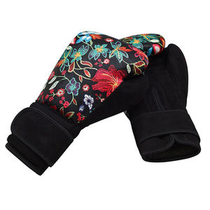 Gants de boxe à imprimé floral unisexe en PU respirant pour l'entraînement aux arts martiaux, vente en gros, personnalisables pour le kickboxing et le sparring - Product Image 2