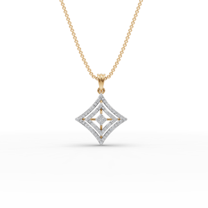 Collier de luxe en argent sterling plaqué or avec pendentif cadre concentrique et diamant de laboratoire en forme de cerf-volant, certifié IGI, bijoux fins en gros - Product Image 5