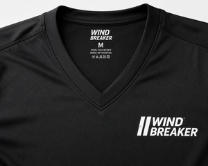 Camiseta Deportiva Unisex con Cuello en V, de Secado Rápido, 100% Poliéster, Negra, Manga Corta, Corte Regular, para Todas las Temporadas - Product Image 2