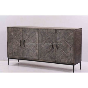 Personnalisé 2024 Vintage Moderne Meubles de Maison Chevrons Bois Brut 4 Portes Chaud Buffet De Stockage Buffet pour Salon Hôtel Bar - Product Image 2
