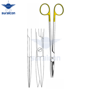 Ciseaux McIndoe 19 cm / 7-1/2 po droits pour cartilage, bords extérieurs semi-affûtés, TC Gold, professionnels, chirurgicaux, médicaux - Product Image 2