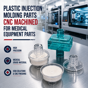 ชิ้นส่วนพลาสติกฉีดขึ้นรูป กลึงด้วยเครื่อง CNC สำหรับชิ้นส่วนอุปกรณ์การแพทย์ - Product Image 2