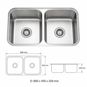 Évier de cuisine en acier inoxydable SS304 de qualité supérieure, grand modèle à cuve unique, design sous plan, vente en gros par fabricant vietnamien - Product Image 2