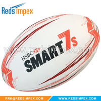 Ballon de rugby promotionnel en caoutchouc synthétique durable, logo entièrement personnalisable, idéal pour les événements d'entreprise, la promotion sportive