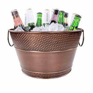 Unique Style Beverage Tub with Handles Rustic Metal Ice <b>Bucket</b> for <b>Drinks</b> Wine Beer Outdoor Party Patio Decor Wine Tub - Product Image 3