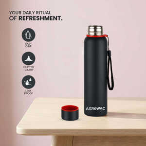Matte Black <b>Metal</b> Hydration Bottle Advanced Heat Retention System Portable Outdoor Drink Container With Carry Strap Secure - Product Image 3