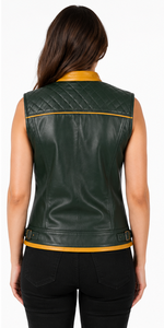 El mejor chaleco de cuero para mujer con forro suave, costuras duraderas, bolsillos prácticos y un ajuste atemporal para montar a caballo, viajar y uso casual. - Product Image 4
