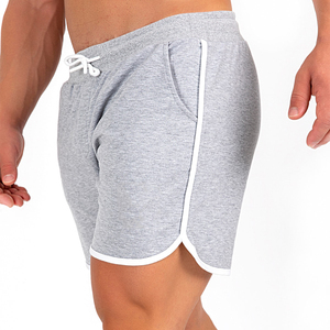 Men's <b>Black</b> Sports Shorts Drawstring Closure Breathable Lightweight Cotton with Contrast Trim for Gym Training - Product Image 6