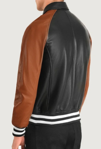 Chaqueta Bomber Varsity Negra y Marrón SBEA IMPEX para Hombre, Invierno, Logotipo Personalizado, Transpirable, Fabricante OEM al por Mayor - Product Image 2