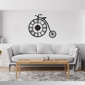 Reloj de Pared Digital con Diseño de Bicicleta Europea, Marco Metálico, Patrón Escénico 3D Moderno, de Lujo para Sala de Estar, con Batería de Cuarzo - Product Image 6