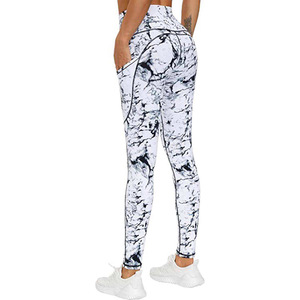 Leggings de sport taille haute pour femme, sublimation, logo personnalisé, imprimé floral ethnique géométrique tie-dye, antibactérien, respirant, lavable - Product Image 6