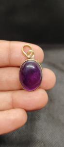 Collar Gargantilla Merryshine con Colgante Ovalado de Amatista Vintage, Bañado en Oro, con Piedra Natural Curativa y Mariposa - Product Image 4