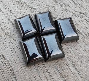 Hématite naturelle, forme rectangulaire, cabochon à dos plat, pierre précieuse calibrée pour bijoux - Product Image 1
